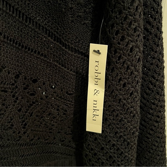 NWT Robbie & Nikki Black Knit Crochet Top - Picture 7 of 10